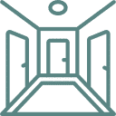 Icon Platzangst - Raum mit Türen